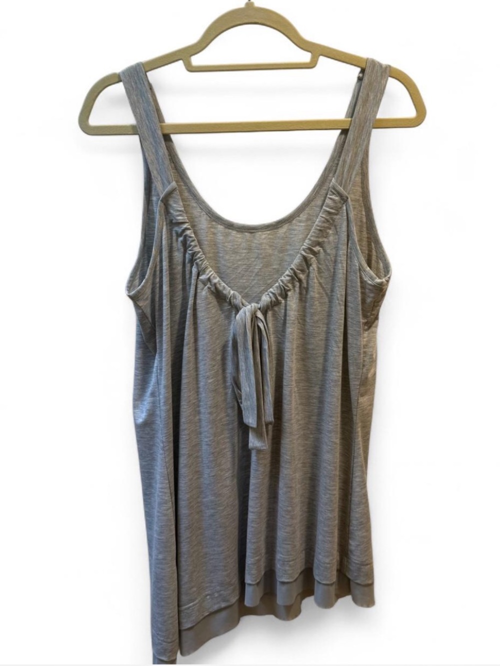 Women's Gray Tie-Back Sleeveless Tank Top